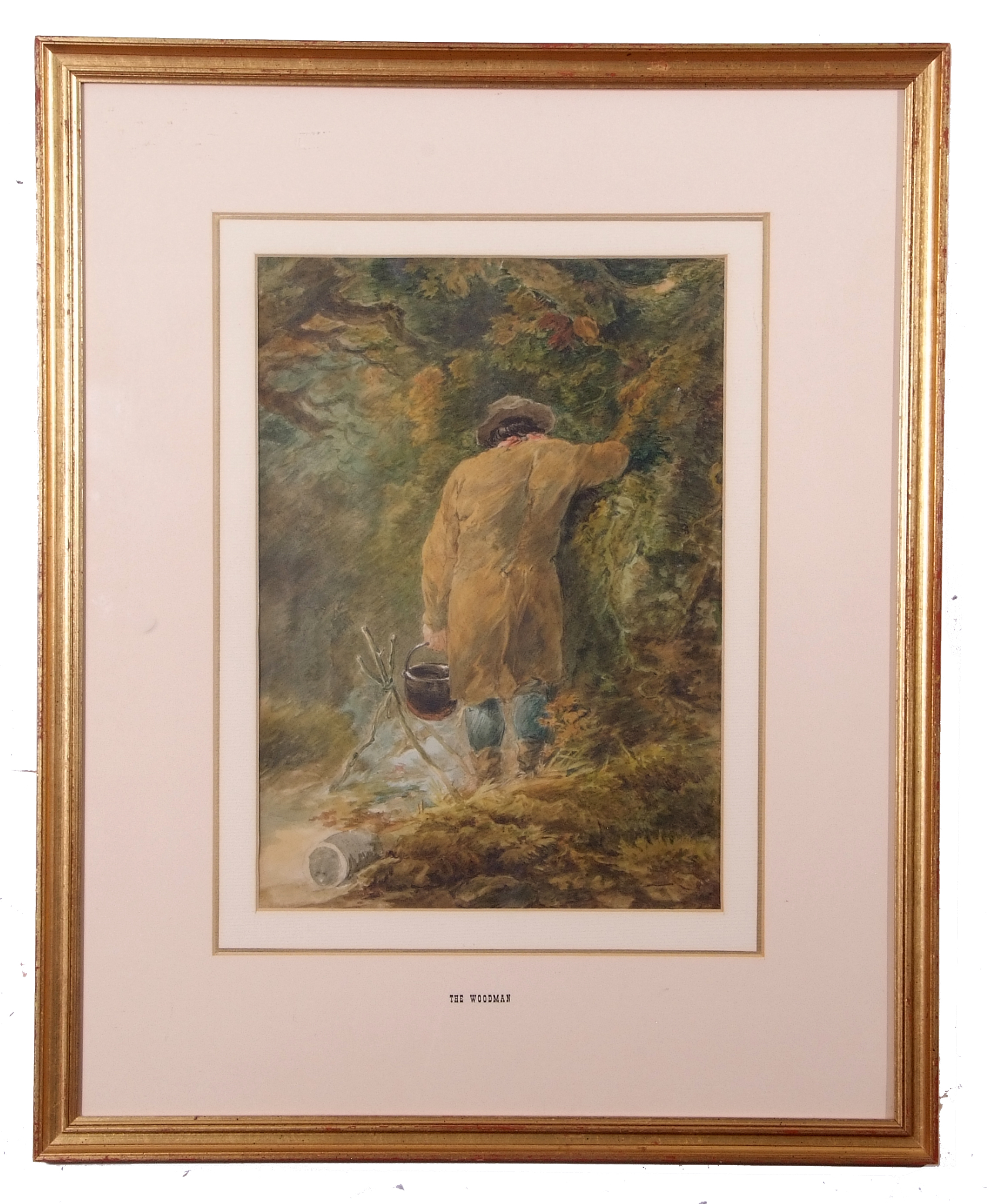 Manner of John Joseph Cotman (British 19th Century) 'The woodman, watercolour, 11 x 16ins