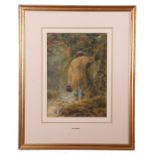 Manner of John Joseph Cotman (British 19th Century) 'The woodman, watercolour, 11 x 16ins