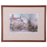 Martin Sexton (British 20th Century) 'Early Spring, Cathedral Close, Norwich, signed and inscribed