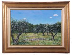 Frederick de Fontenay (French, 20th century), Study of an olive grove, oil on canvas, signed, 36 x