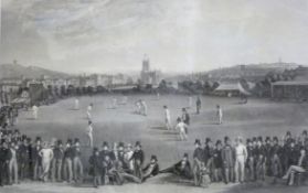 After William Drummond and Charles J Basebe, engraved by G H Phillips, "The Cricket Match -