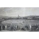 After William Drummond and Charles J Basebe, engraved by G H Phillips, "The Cricket Match -