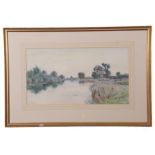 Robert Winter Fraser (British 19th Century), 'Old Windsor Weir.', watercolour, signed, 11 x 19.5ins