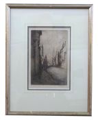 Wilfred Stephens (20th century), "Castonbridge, Wessex", black and white etching, signed, dated 1928