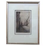 Wilfred Stephens (20th century), "Castonbridge, Wessex", black and white etching, signed, dated 1928