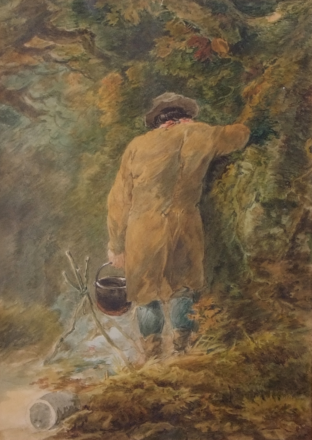 Manner of John Joseph Cotman (British 19th Century) 'The woodman, watercolour, 11 x 16ins - Image 2 of 2