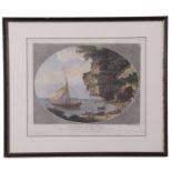 After John Kitchingman (British 18th Century), Oval smuggling scenes (2), hand coloured engraving,