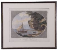 After John Kitchingman (British 18th Century), Oval smuggling scenes (2), hand coloured engraving,