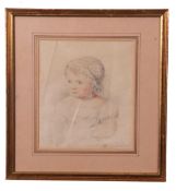 W Fallon (British 19th Century), Portrait of a child, pencil, signed, 1859, 7 x 8.5ins