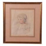 W Fallon (British 19th Century), Portrait of a child, pencil, signed, 1859, 7 x 8.5ins