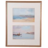 Herbert William Hicks (20th Century) Devon Coast and the Exe Estuary, watercolour, signed, (2 in one