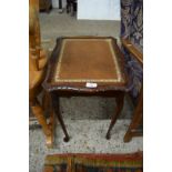 LEATHER TOPPED OCCASIONAL TABLE