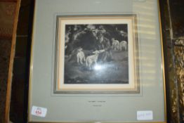 AFTER WILLIAM NICOLSON, 1872-1949, LAMBS, BLACK AND WHITE PRINT, SIGNED IN PENCIL, F/G, 36CM WIDE