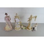 MIXED LOT OF FIVE FIGURINES TO INCLUDE A WEDGWOOD EXAMPLE