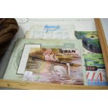 MIXED LOT OF ADVERTISING CARD PICTURES TO INCLUDE 'BOAT OWNER INTERNATIONAL CALENDAR 1978', 'SWAN