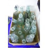BOX OF MIXED CODD AND OTHER BOTTLES OF LOCAL INTEREST TO INCLUDE WELLS, KINGS LYNN, EAST DEREHAM,