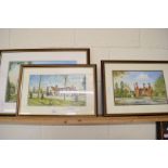 ANDREW FINDLAY, THREE STUDIES, A COUNTRY CHURCH, MANOR HOUSE AND THE ANGEL PUBLIC HOUSE, BROOMFIELD,