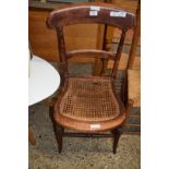 SINGLE VICTORIAN BEECHWOOD FRAMED CANE SEATED BEDROOM CHAIR