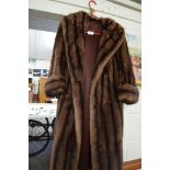 MUSQUASH SKIN LADIES FUR COAT, LABEL MARKED 'HIGH GRADE AMERICAN'