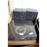 VINTAGE GARRARD RECORD DECK AND A PAIR OF GOODMANS SPEAKERS