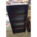 SMALL OAK BOOKCASE WITH FOUR SHELVES