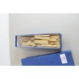 BOX CONTAINING SILVER PLATED FISH CUTLERY