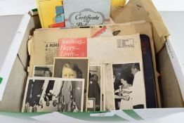 SHOE BOX CONTAINING VARIOUS VINTAGE PHOTOGRAPHS AND EPHEMERA