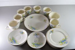 QTY OF GRENVILLE WARE FLORAL DECORATED TEA WARES