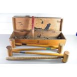 CASED MINIATURE CROQUET SET