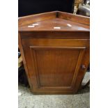 SMALL 19TH CENTURY MAHOGANY CORNER CABINET WITH SHELVED INTERIOR