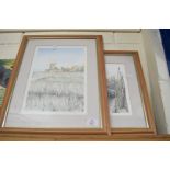 NIGEL CARDER, TWO COLOURED PRINTS, CLEY MILL, NORTH NORFOLK AND BLAKENEY, NORFOLK, BOTH SIGNED IN