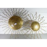 TWO METAL WALL DECORATIONS FORMED AS SUNS