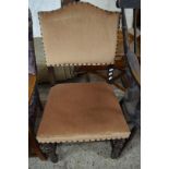 OAK FRAMED DINING CHAIR WITH UPHOLSTERED SEAT AND BACK