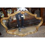 20TH CENTURY GILT FRAMED WALL MIRROR IN THE GEORGIAN STYLE, 90CM WIDE