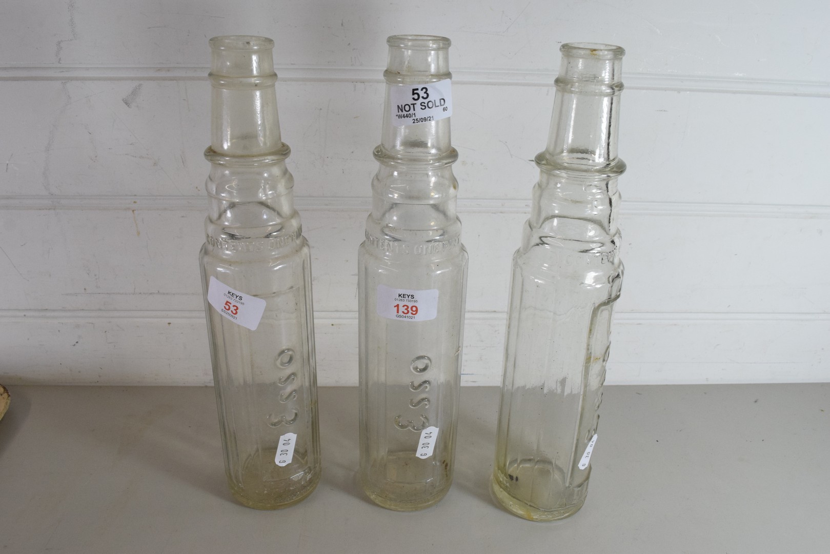 THREE VINTAGE ESSO 1PT BOTTLES