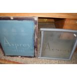 ASPREY LONDON FROSTED GLASS ADVERTISING PANEL AND ACCOMPANYING DESIGN SHEET (2)