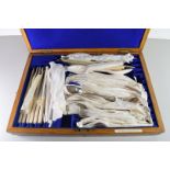 JOHN NOWILL & SONS, SHEFFIELD OAK CANTEEN CONTAINING SILVER PLATED AND STEEL CUTLERY