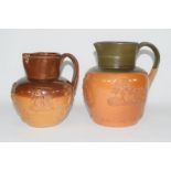 Doulton Lambeth brown harvest ware jug and one other