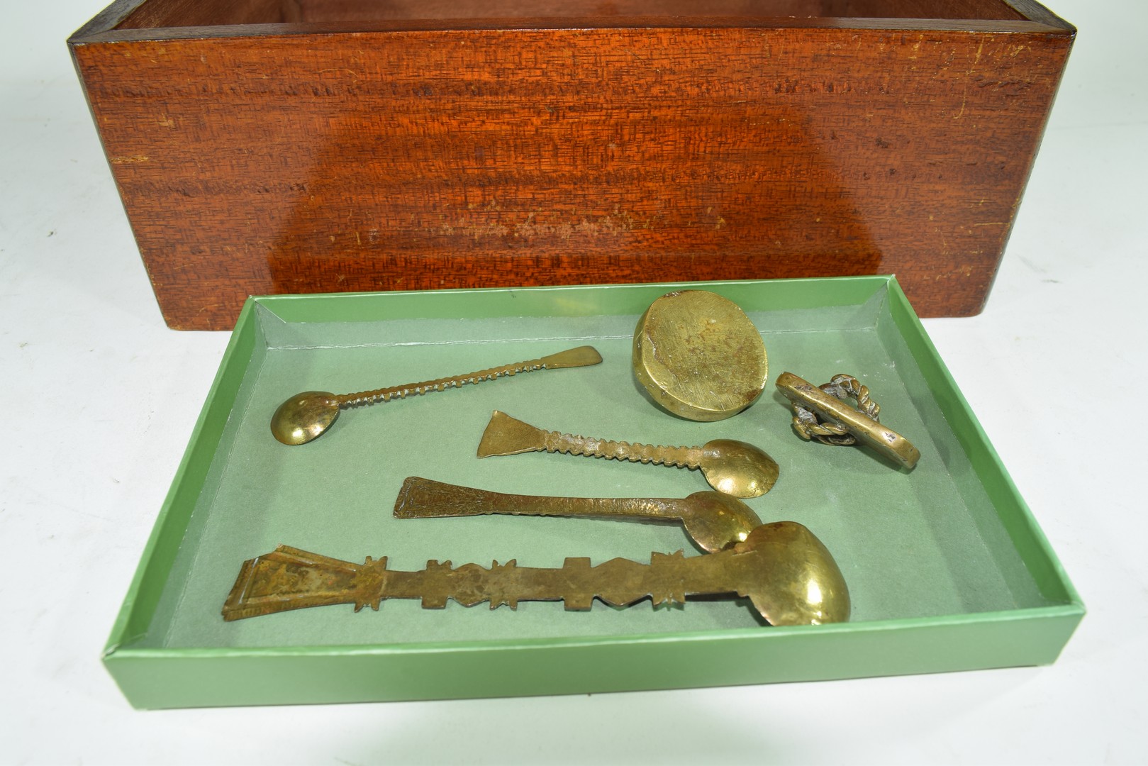 Four various brass Ashanti spoons etc - Image 3 of 4