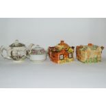 Group of mid-20th century cottage style tea pots