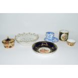 Group of Continental porcelains including a Vienna style cup and saucer