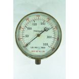Vintage brass cased pressure gauge