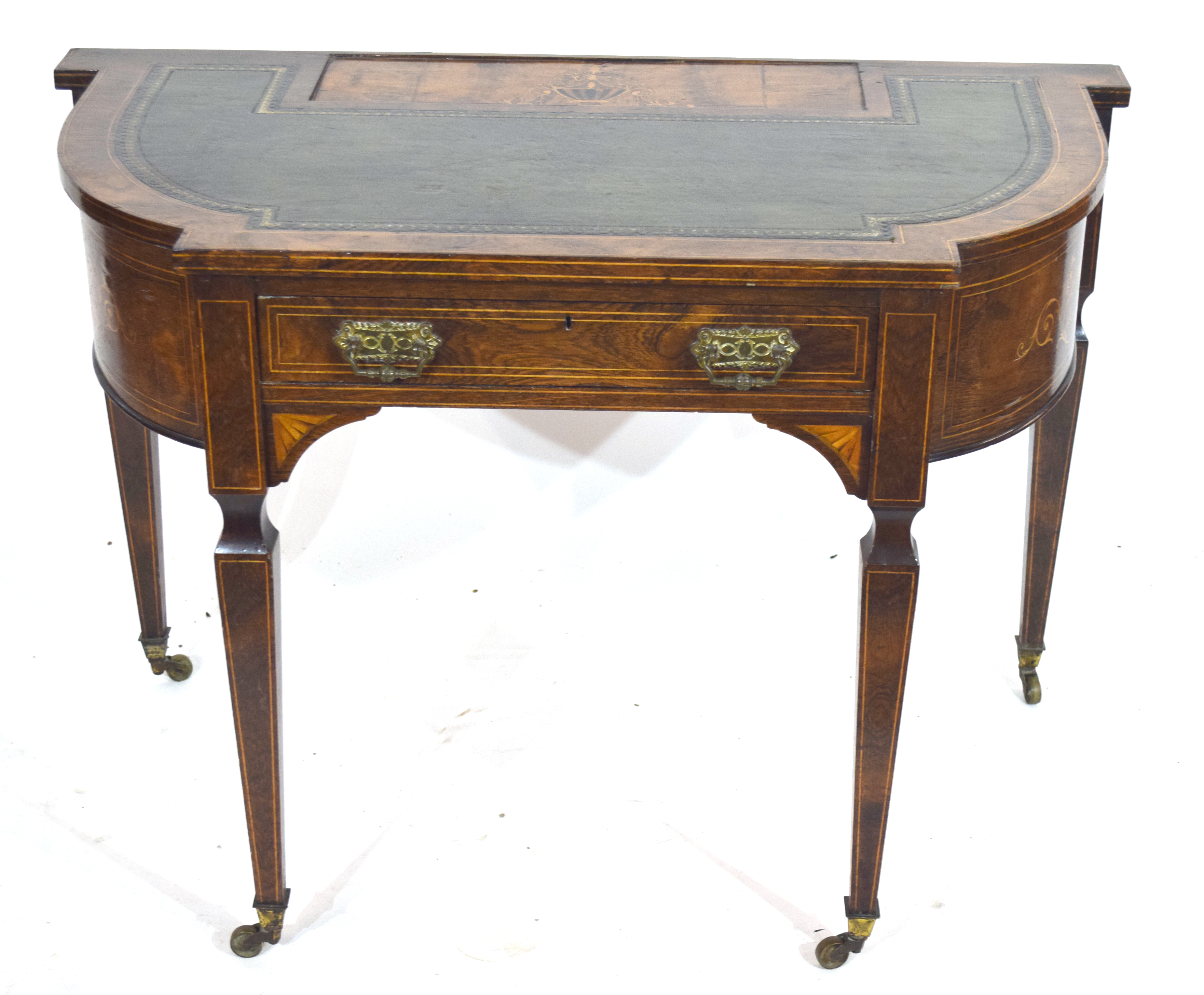 Late 19th century walnut veneered writing desk