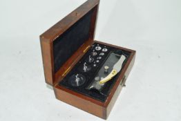 Cased set of chemists weights