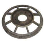 Bronze wheel, diam approx 40cm Condition: Appears to be structurally sound