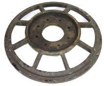 Bronze wheel, diam approx 40cm Condition: Appears to be structurally sound