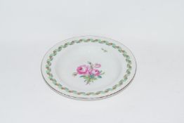 Berlin porcelain bowl decorated with central spray of roses