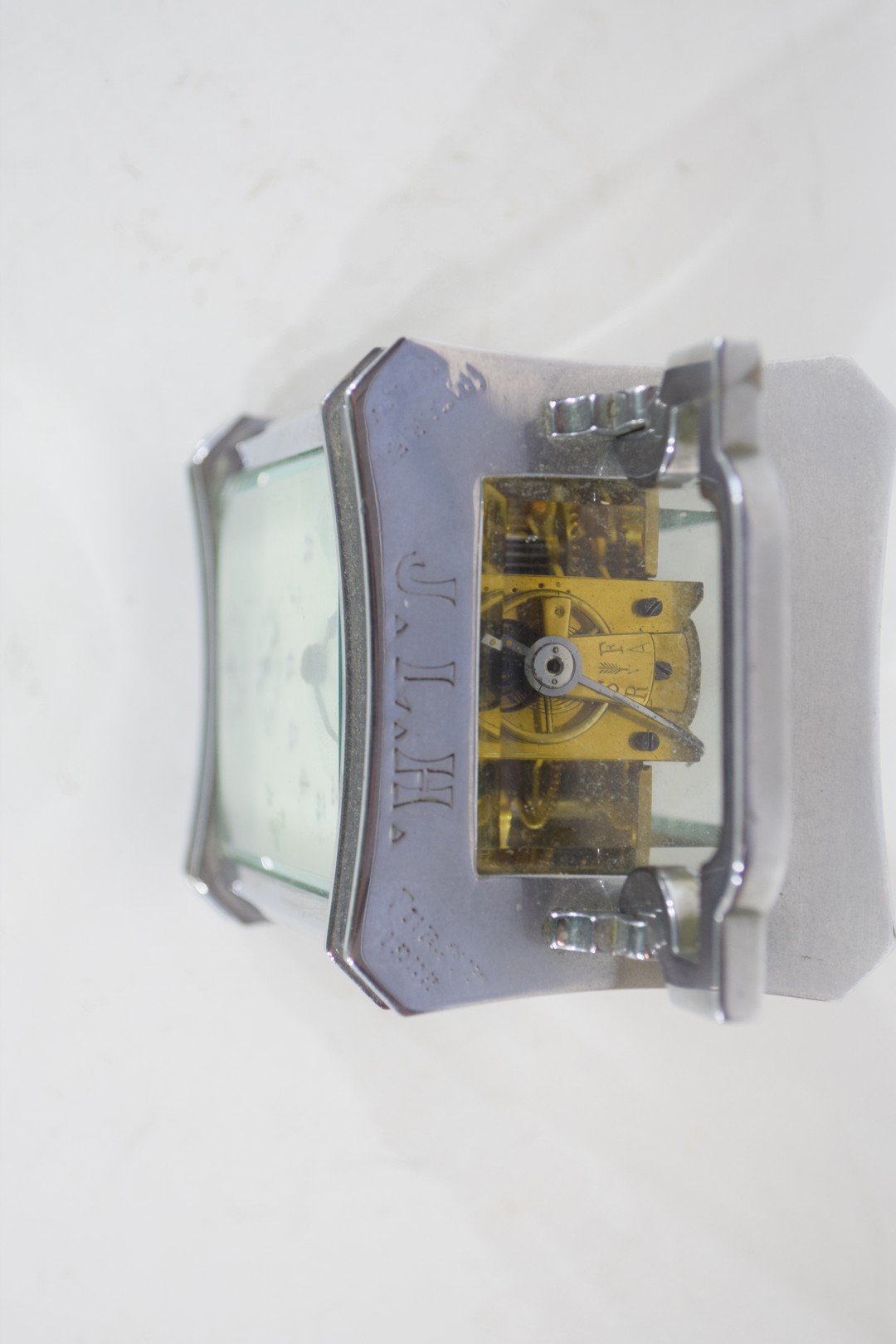 Silver metal carriage clock - Image 5 of 5