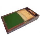 Large 19th century mahogany writing box with fitted interior, 38cm wide Condition: very worn