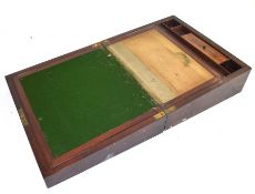 Large 19th century mahogany writing box with fitted interior, 38cm wide Condition: very worn